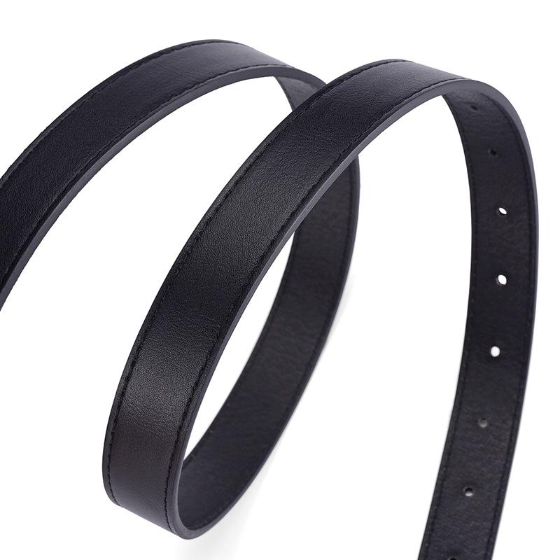 Luxury PU Leather Women's Round Buckle Thin Waist Belt - Solid Color for Jeans & Outerwear