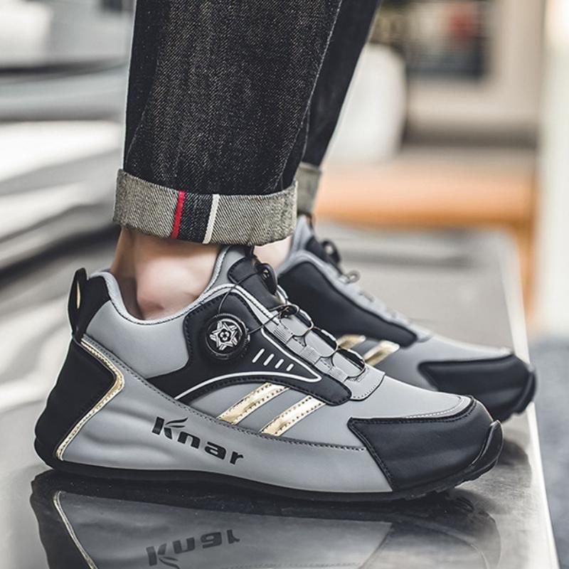 Fashion Mans New Breathable Sports Running Shoes Four Seasion Versatile Comforts Casual Shoes Fashion Rotating-button Platform Sneakers