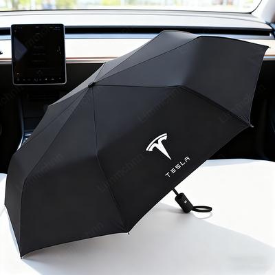 Automatický deštník s logem auta Přenosný deštník pro muže i ženy pro Tesla Model 3 Model S Model X Model Y Roadster Samolepka na auto