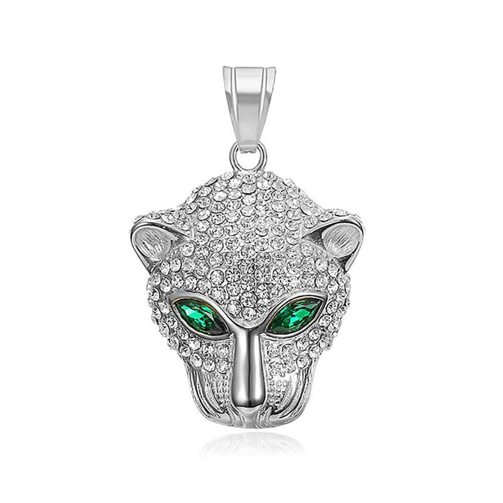 Vintage Stainless Steel Leopard Head Pendant Necklace Gothic Hip Hop Classic Animal Necklaces for Men Fashion Party Jewelry Gift