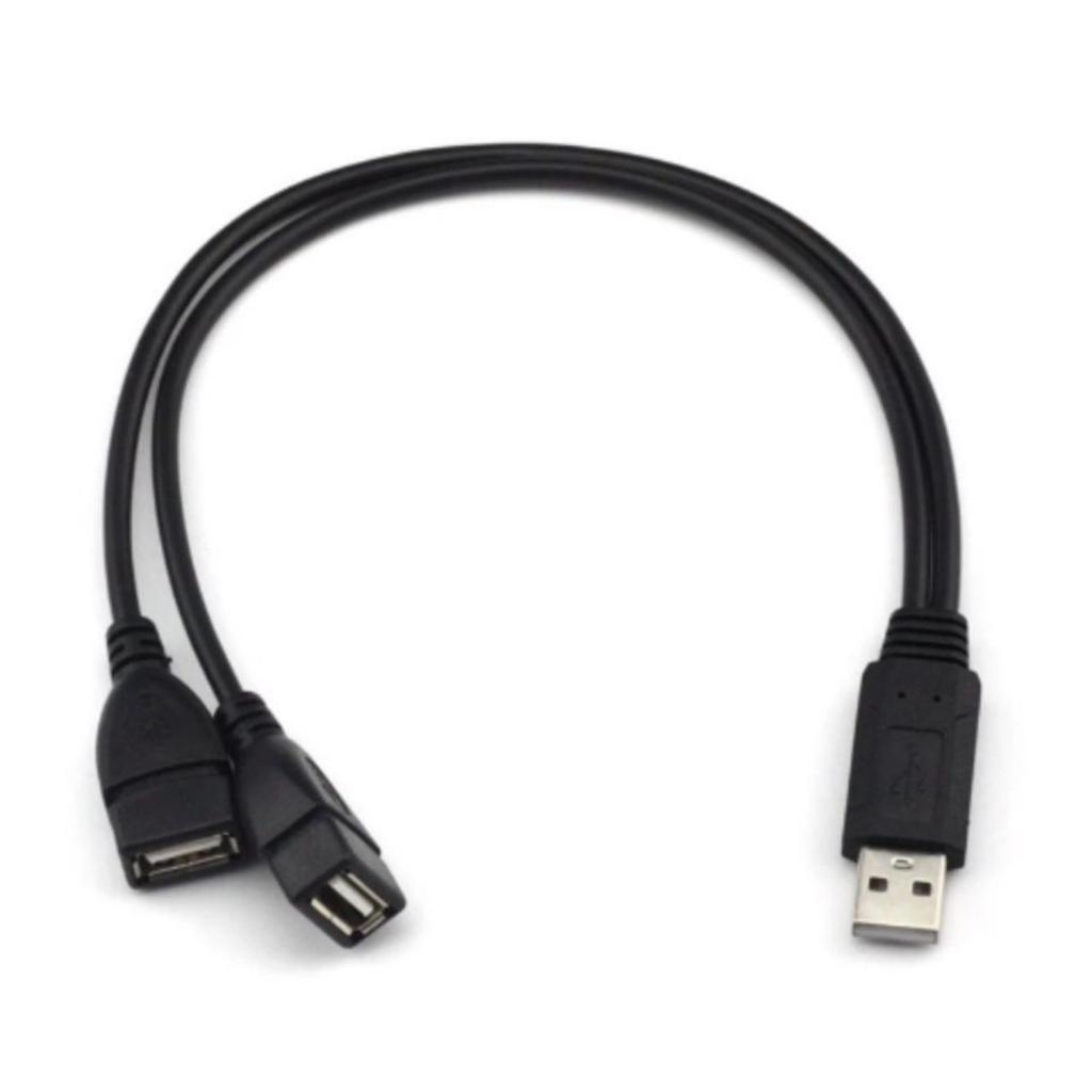 USB Male to Double USB Female Adapter Cord Wire Y Splitter Cable for Multi Device 2 in 1 Charging and Data Transfer Line
