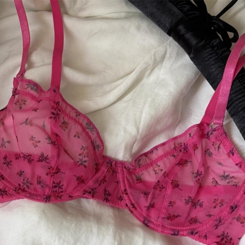 Sexy Lace Underwire Bra Plus Size Push Up Side Support Breathable Mesh Bust Minimizer