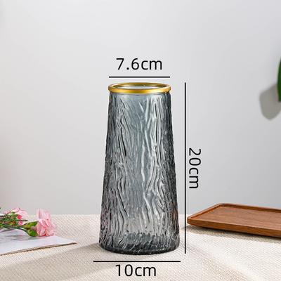 Gold-painted Glacier Vase Glass Flower Arrangement Colored Glass Vase