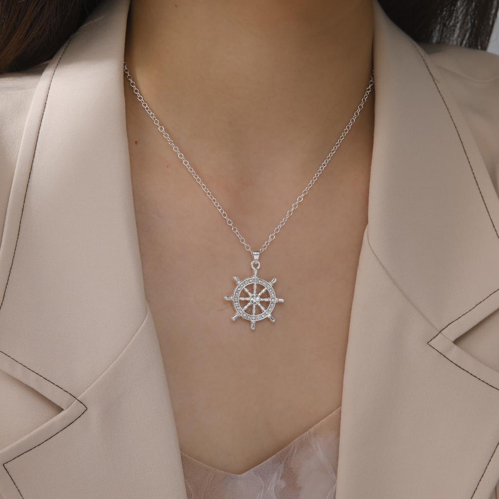 Jeshayuan Slitina Kamínky Budhistické Kolo Dharmy Přívěsek Náhrdelník Pro Ženy Amulet Krční Řetízek Šperky