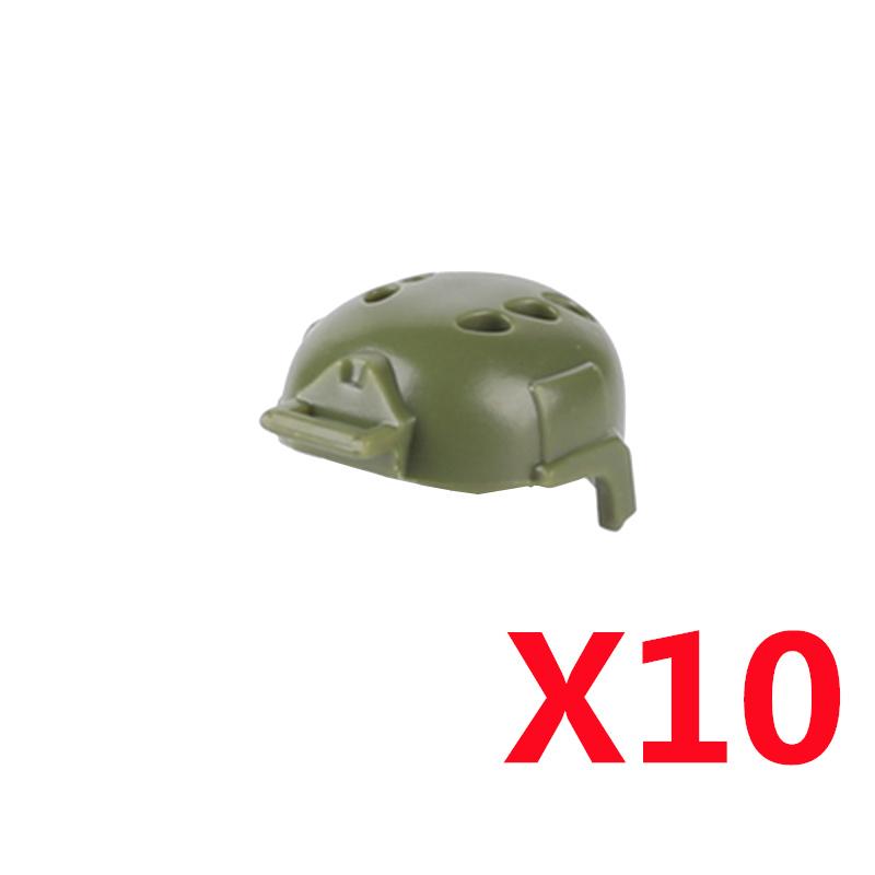 Military Building Block Figure Cap Tactical Helmet Alpha Motorcycle Lenses Gas Masks Flame Emitter Night Vision Device Gift Toys