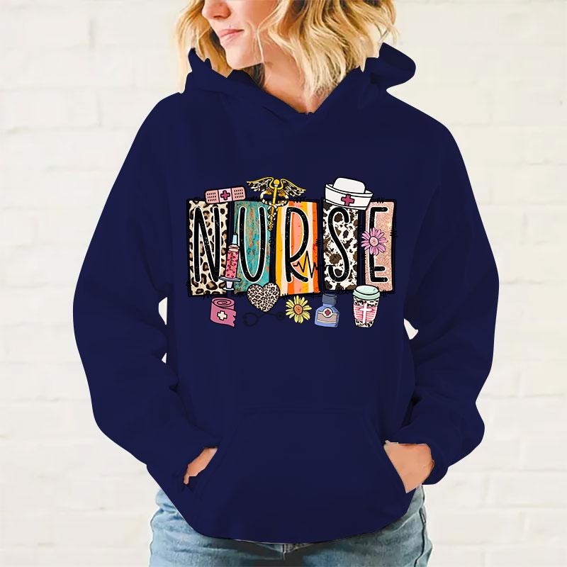 New Autumn And Winter Hoodies Nurse Printed Hoodie Street Outdoor Hooded Hip Hop Sweatshirt For Women Men