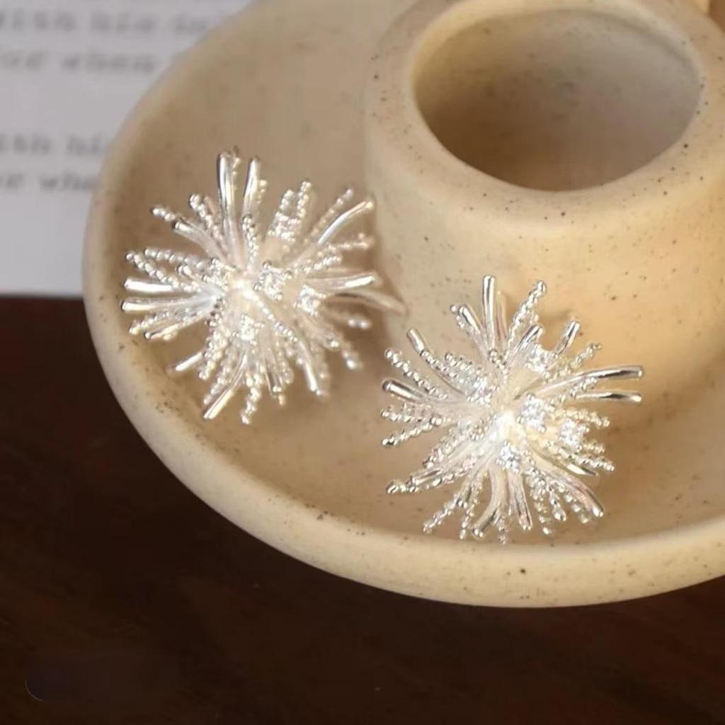 Cercei Foc de Artificii Alb-Argintiu: Design Chic 2025, Cercei din Argint 925, Eleganti și Versatili.