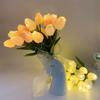 Artificial Flowers Simulated Flower Bouquet Lamp Simulation Tulips Bouquet  Household Atmosphere