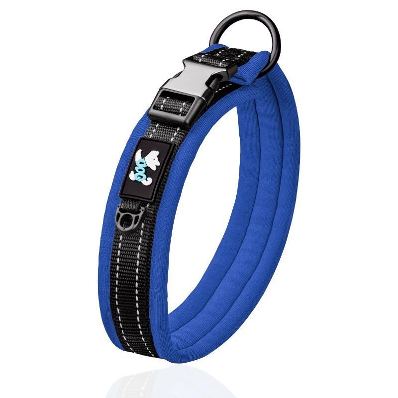 Pet Collar Adjustable Size Night Reflective Webbing Space Cotton Breathable Pet Collar