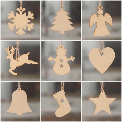Christmas Decorations Wooden Christmas Tree Decorations Hanging Home Hanging Items Pack of 10 Pieces