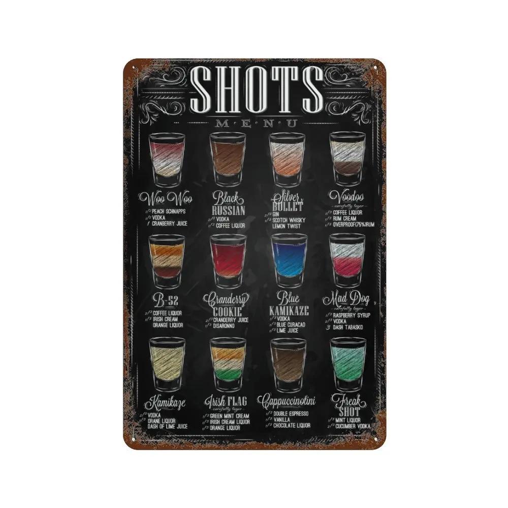 Vintage Fruit Juice Metal Tin Sign Mojito Aperol Spritz Posters and Sangria Drink Negroni Plaque for Club Bar Shop Home Decor