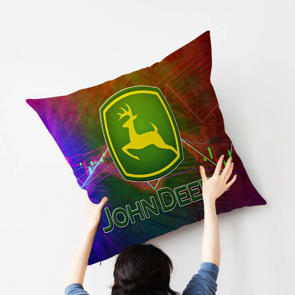 Copricuscino J-John Deere per Attrezzature Agricole Custodia Cuscino da Viaggio per Auto per Divano Auto Regalo di Natale 40X40Cm 45X45Cm