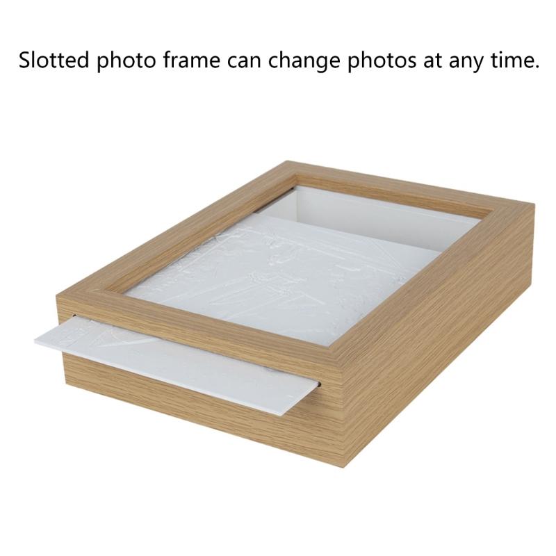 Cornice Foto 3D Goffrata Illuminata Con Pannello Luce LED Espositore Cornice per Foto Pannello Foto Intercambiabile