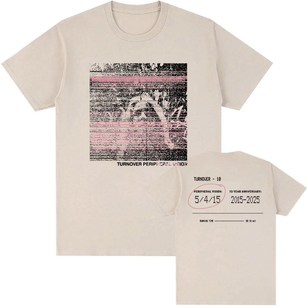 

PERIPHERAL VISION Album Art Tshirts TURNOVER Band Tees Short Sleeve Summer Male T-shirt Grunge Unisex Streetwear Men Women Shirt M