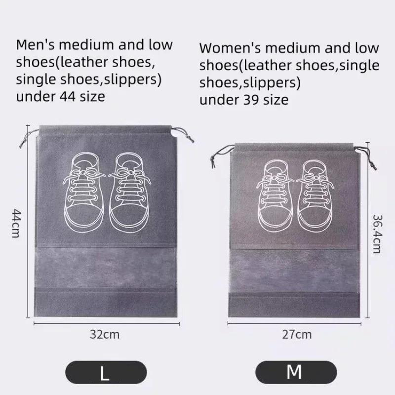 Shoes Storage Organizer Bags Non-woven Travel Portable Closet Bag Waterproof Pocket Clothing Shoes Tranparent Storage