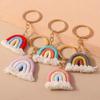 Pretty Three Color Rainbow Key Chain Fashion Knitted Rainbow Keychain  Girl