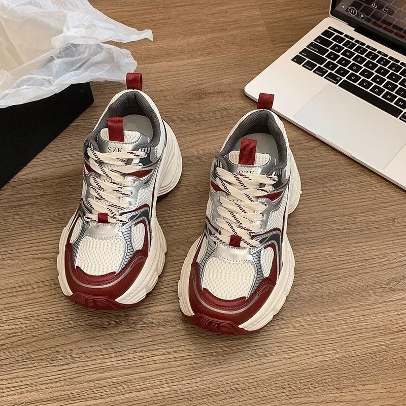 Daddy shoes women's 2025 new spring thick-soled heightening super soft casual running lightweight low-top sports shoes