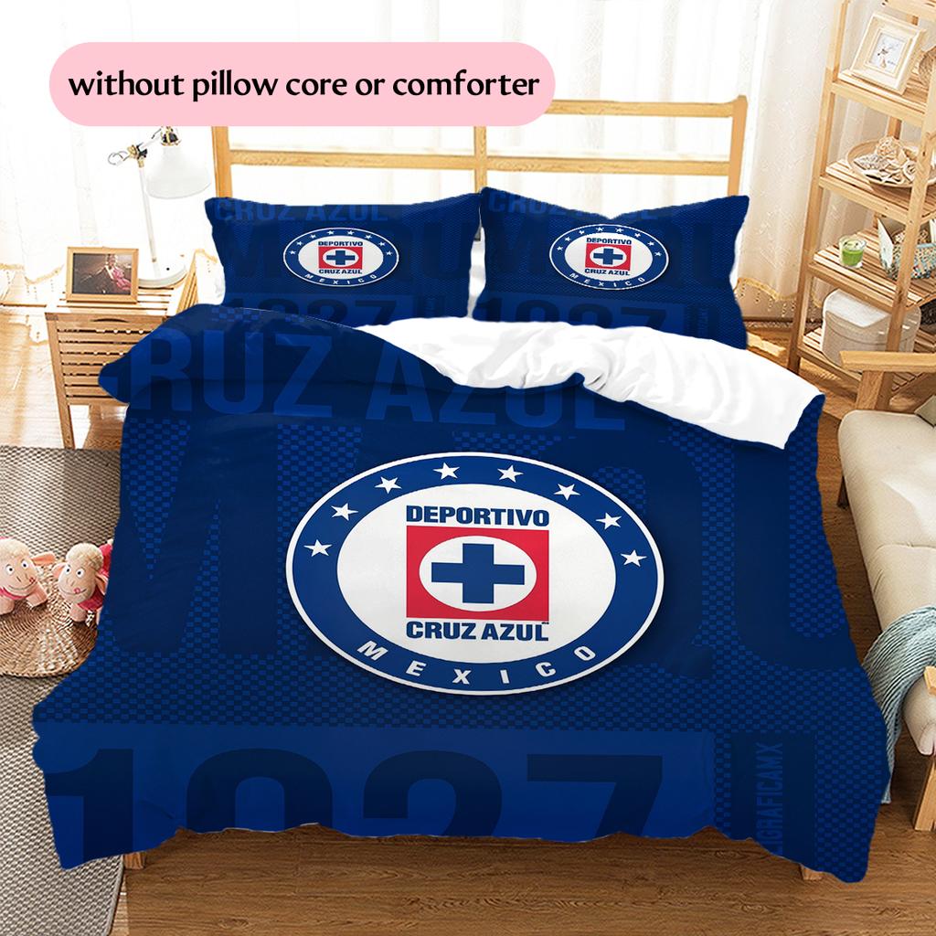 Cruz Azul Pattern Bedding Home Decoration Birthday Gift (1 * duvet cover + 2 * pillowcase, without core)