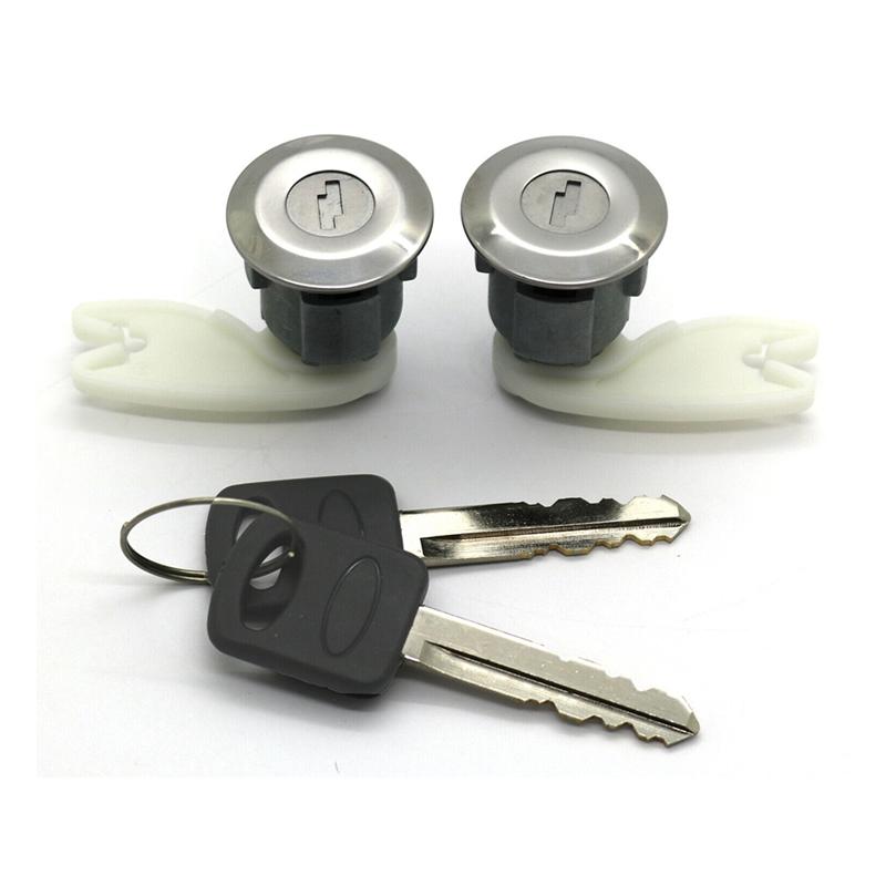 2 PCS Car Door Lock Cylinder+2 Keys F2TZ1522050A F4TZ1522050B 5090051-01 For Ford F-150 F-250 F-350 Mercury