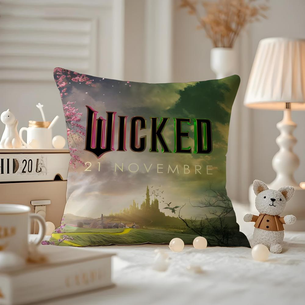 

Ot Film W-Wicked Part One New Cushion Cover Anti-dustmite Pillowcase Invisible Zipper Silky Short Plush Sofa Cushion Cover 12x12Inch