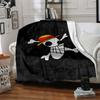 1pc ONE PIECE Skull Flannel Blanket, Soft Skin Friendly with Digital Printing, Various Sizes Available for Family, Friends, Birthday