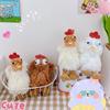 12Cm Plush Chicken Keychain Egg Laying Hens Cartoon Squeaking Doll Toy Schoolbag Pendant Bag Decoration Soft Stuffed Gift