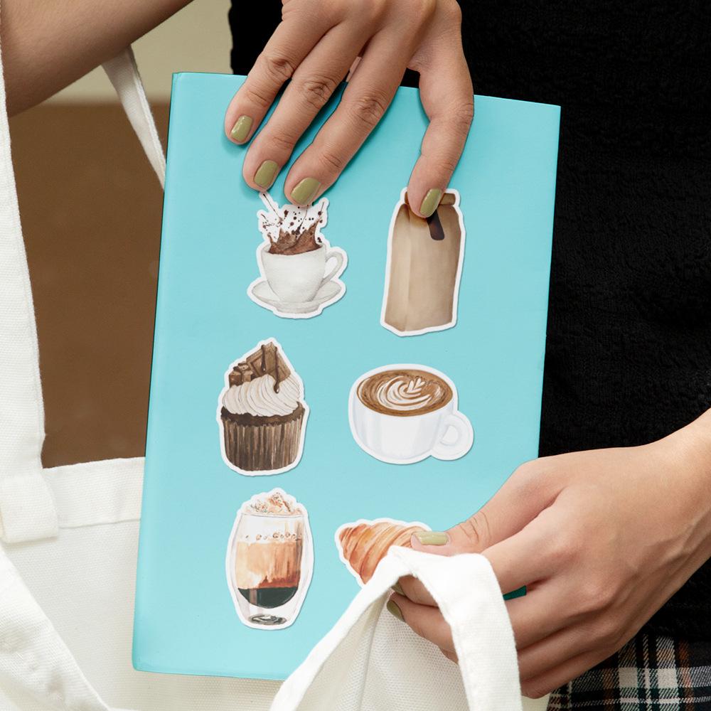 Cute Coffee Doodle Stickers: Waterproof, Decorative, 50/100 Sheets for Water Bottles & Luggage - Perfect for Kids