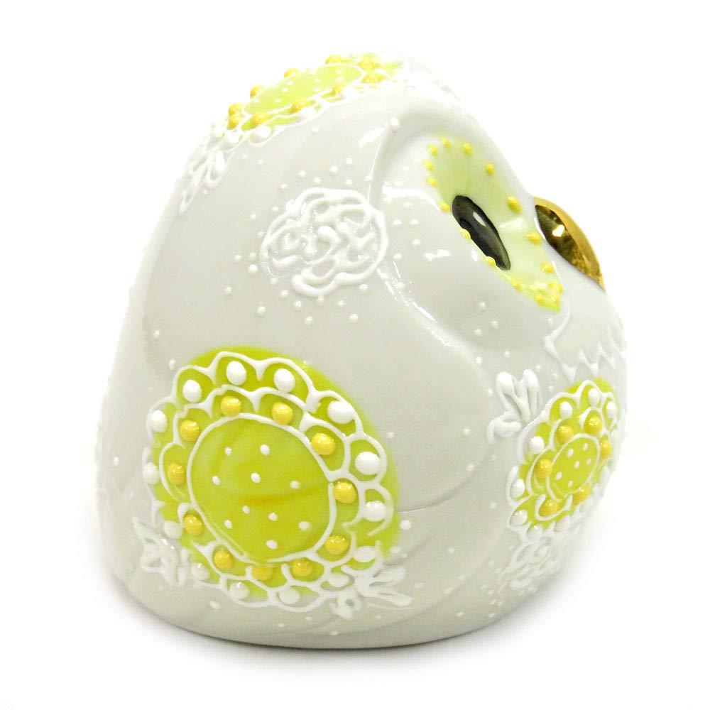 Kutani Ware Ball Owl (yellow) Pottery