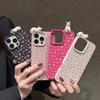 Cute Bow Flower With 3D Cute Cat Leather Phone Case For iPhone 17 16 15 14 13 12 11 Pro Max X XS XR 17 Air 16Plus Soft TPU Cover