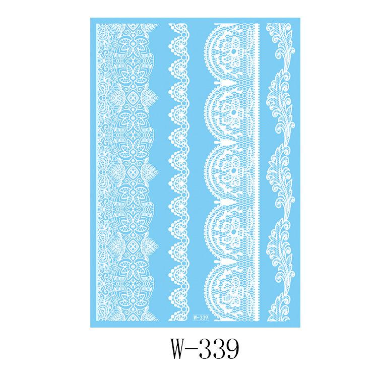 Black And White Lace Tattoo Sticker Wedding Bride Waterproof Tattoo Sticker Tattoo