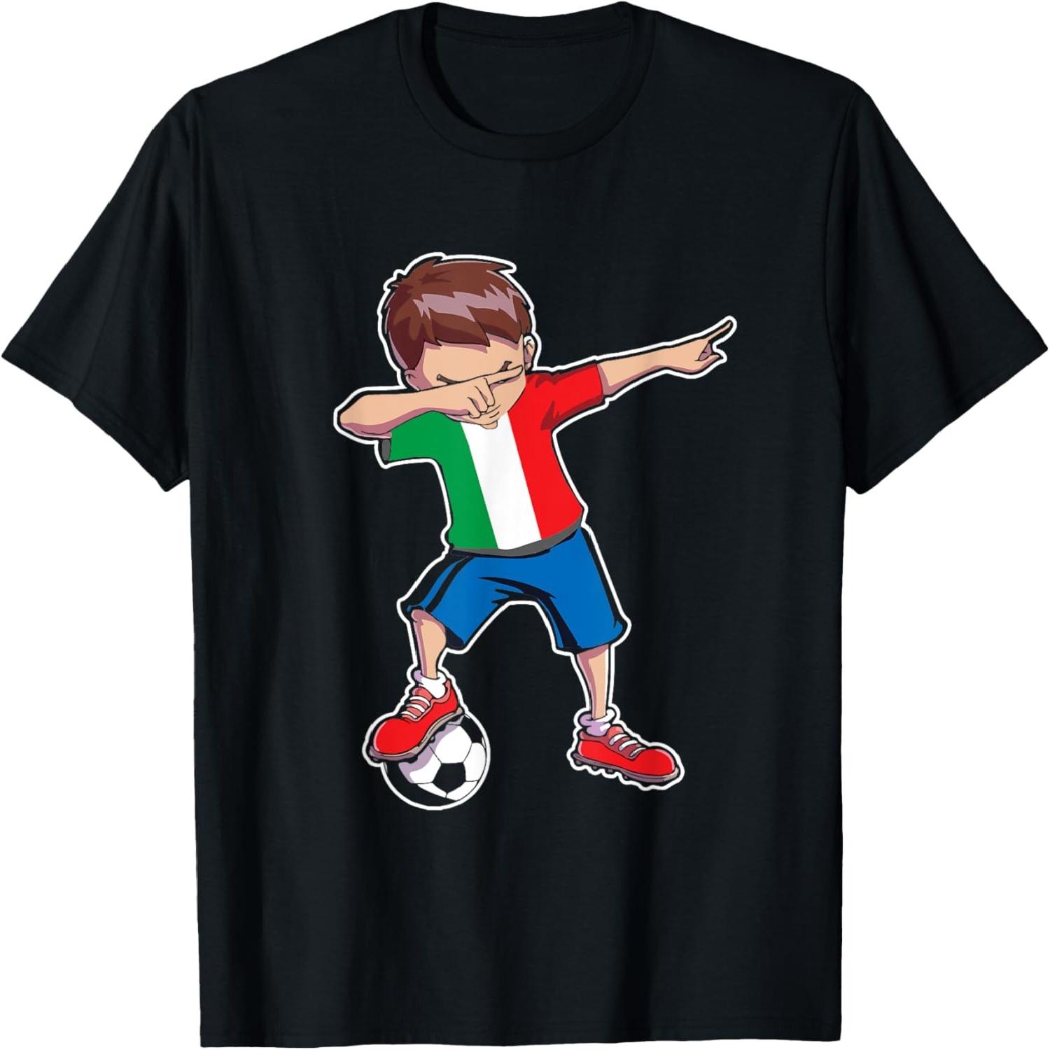 Italy Football Jersey Italian Soccer Fan Dabbing T-Shirt S разноцветный
