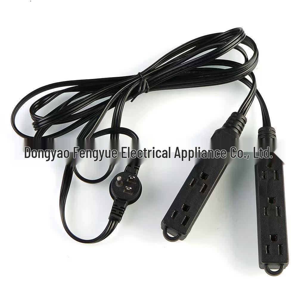 16AWG 3.6m Indoor Splitter Extension Cord with Flat Plug & Grounded Socket