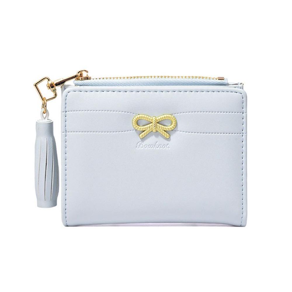 New PU Leather Coin Purse Zipper Bow Credit Card Holder Mini Portable Business Card Case Gift