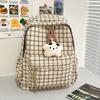 Schoolbag Japanese ins small fresh plaid small schoolbag female college student versatile casual backpack soft sister cute little backpack