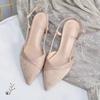 Fashion Square High Heels Slingback Sandals Women Slip On Mules Shoes Women Shallow Female Pumps for Office Lady Work Shoes