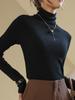Q-Select Women's Thick Modal Ribbed Turtleneck Slim Long Sleeve Tee for Fall/Winter