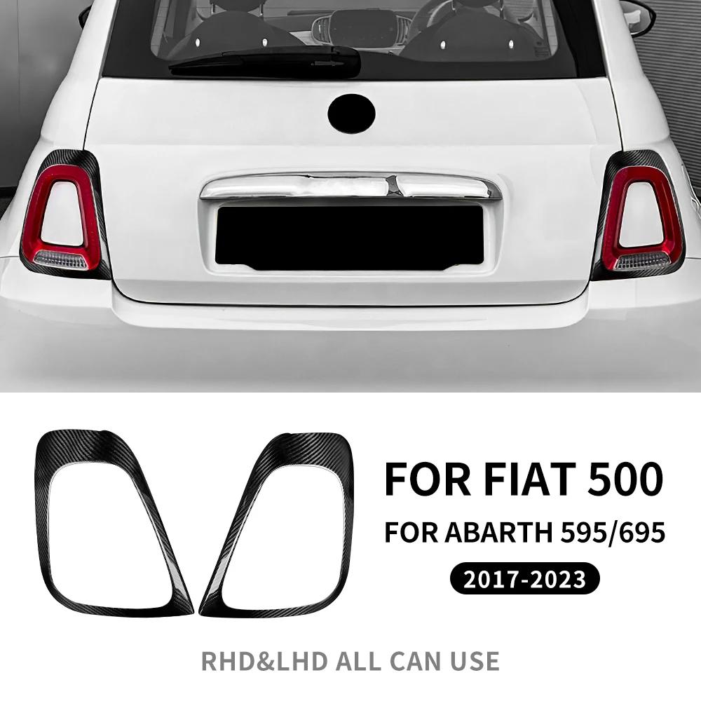 Fiat 500 Abarth 595 695 2017-2023 için Karbon Fiber Tarzı Stop Lambası Çerçevesi Çıkartması, 1 Çift