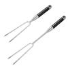 304 Stainless Steel Meat Fork with Wooden Handle, Serving / Carving Fork for Grill BBQ Steak Chicken Cooking - Kitchen Tools