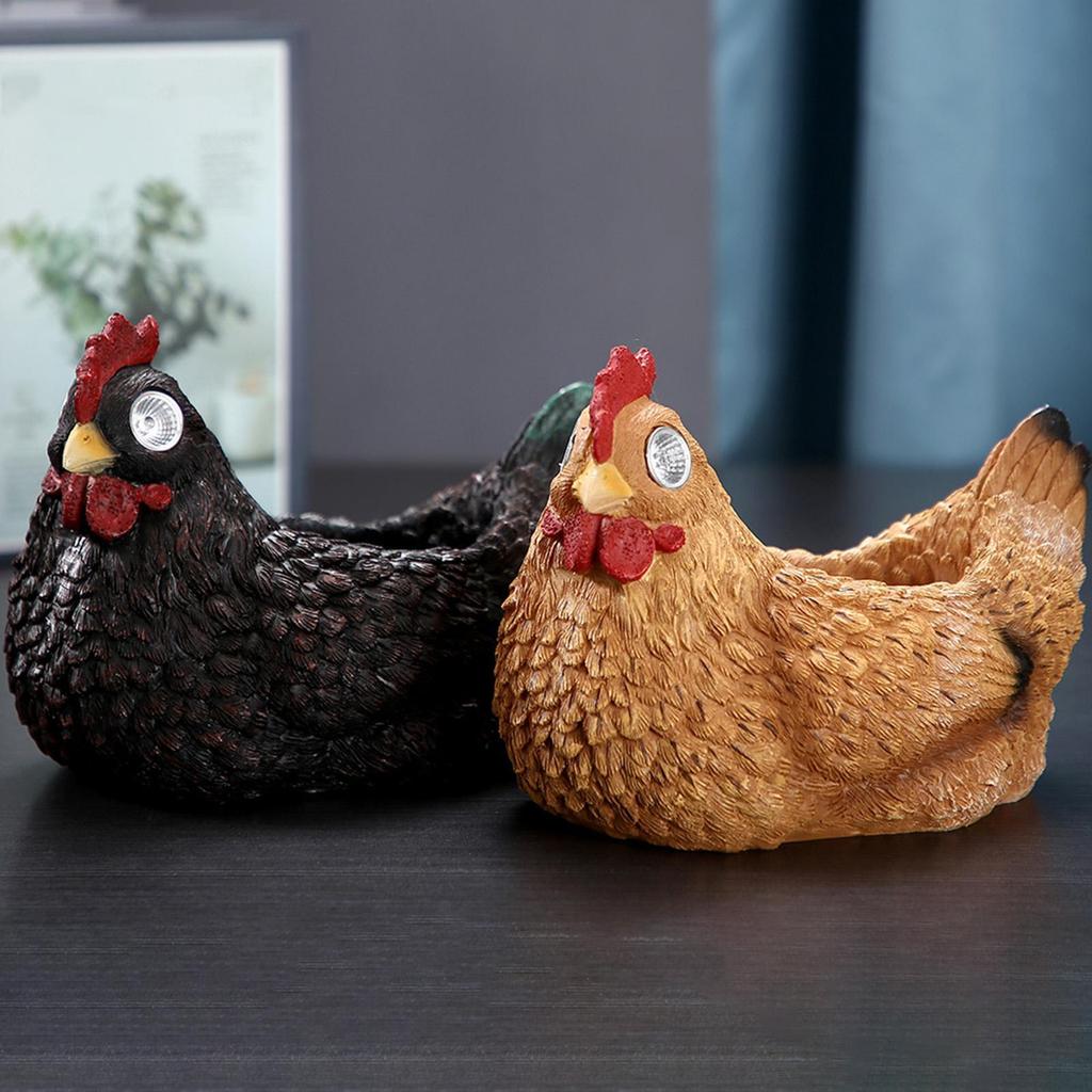 Chicken Flower Pot Multiuse Chicken Sculpture Home Ornament Patios Resin Plant Pot for Kitchen Indoor Backyard Office Desk