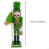 15inch ST. Patrick's Day Nutcracker Figurine Desktop Ornament Decorative Multipurpose Green Uniform