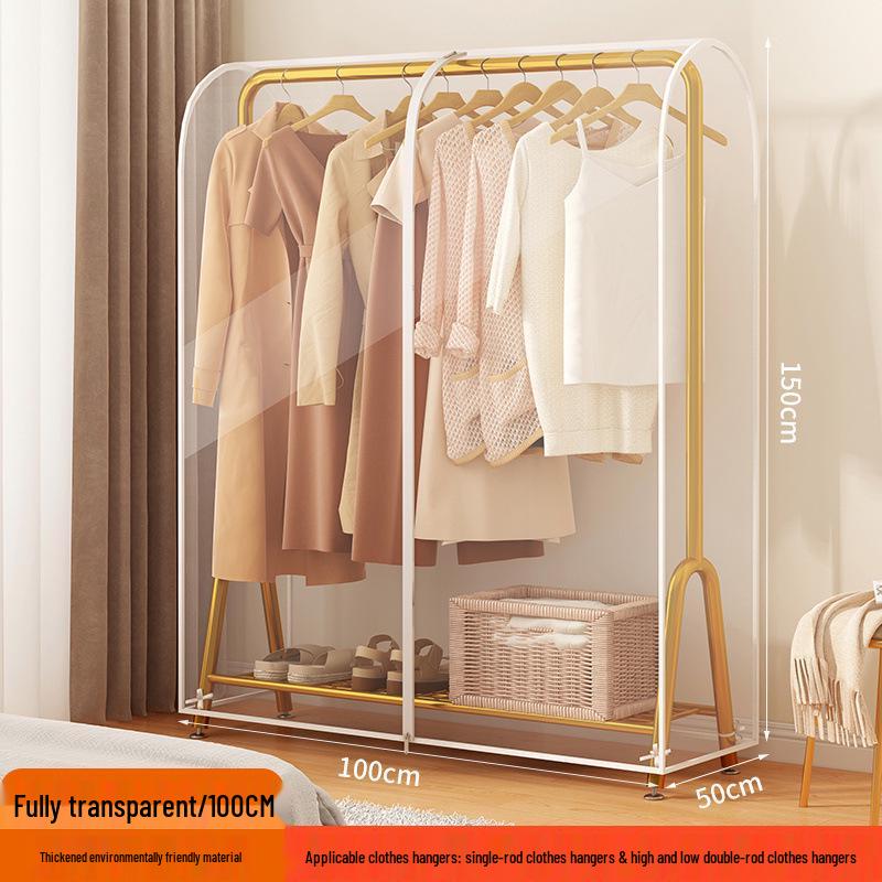 Floor-Standing Transparent Dustproof Coat Rack Cover - Waterproof & Fully Enclosed