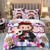 Cartoon Cute Labub 3D Printed Quilt Cover Three-Piece Set Student Dormitory Bedding Four-Piece Set