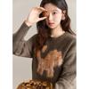 MISHOW Women's Faux Mink Pony Knit Pullover Sweater