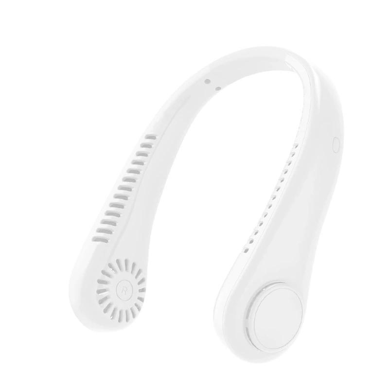 

Ventilador de cuello portátil recargable USB con 3 velocidades para deportes al aire libre y viajes