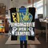 Koc flanelowy z nadrukiem Lokomotive Leipzig, Wysoka jakość, Wygodny na wszystkie pory roku, Wystrój domu, Ciepło i komfort, Idealny na prezenty świąteczne71