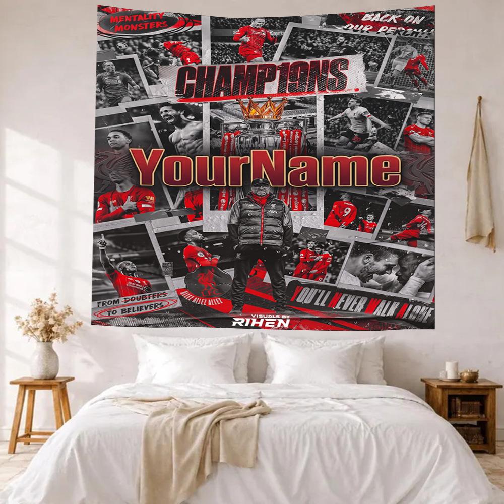 Liverpool Custom Your Name Wall Decor Tapestry Art For Pet Memorial Birthdaywedding Party Backdrop Family Gift
