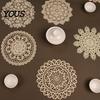 Heat Resistant Coasters for Dining Table Round Floral Lace Doily, Embroidered Coaster Place Mat, Insulating Small Decorative Doilies Holiday