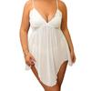 Plus Size See-Through Mesh Camisole V-Neck Dress - Sexy Short Skirt for Date Night