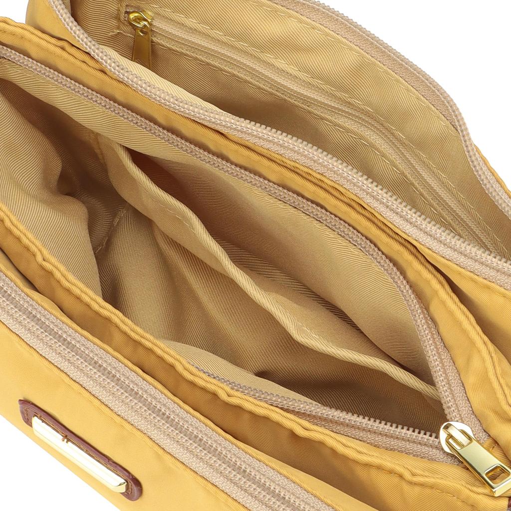 Lana 5-lagige Umhängetasche für Damen mit mehreren Taschen, schlichtes Design, 4203-00, Gelb und Hellbeige