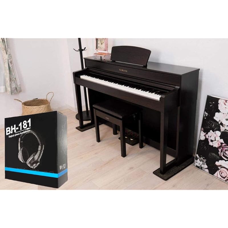

[Headphones and mat set for electronic piano/keyboard] Newly designed 3-point type soundproofing floor protection vibration absorption Chair foot